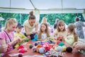 Outdoors children activity - knitting workshop